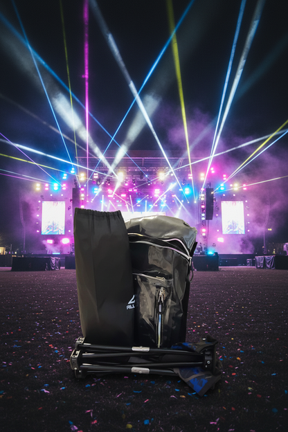 Clear Hydration Backpack and Attached Stool Combo